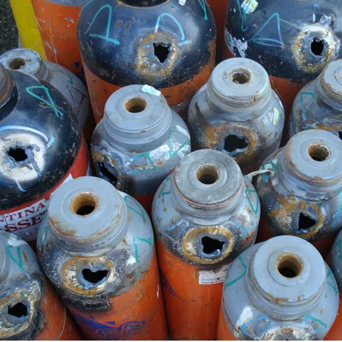 Gas cylinders for recycling